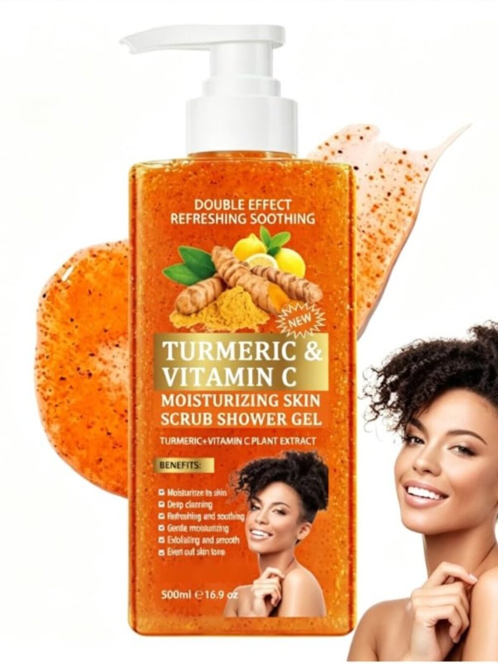 NEW Turmeric & Vitamin C Brightening Skin Scrub Shower Gel | 500ml